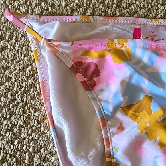 Xhilaration xl Strappy bikini bottom floral print y2k colorway soft new swim - Picture 10 of 12